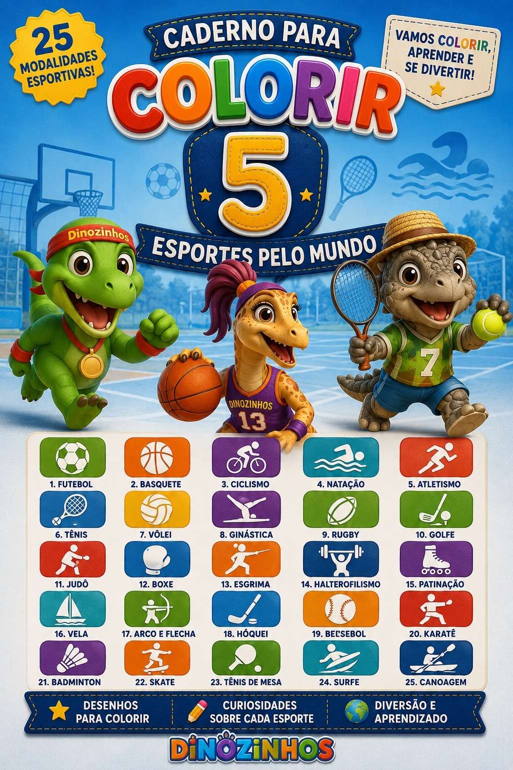 Livro para colorir - Esportes pelo Mundo