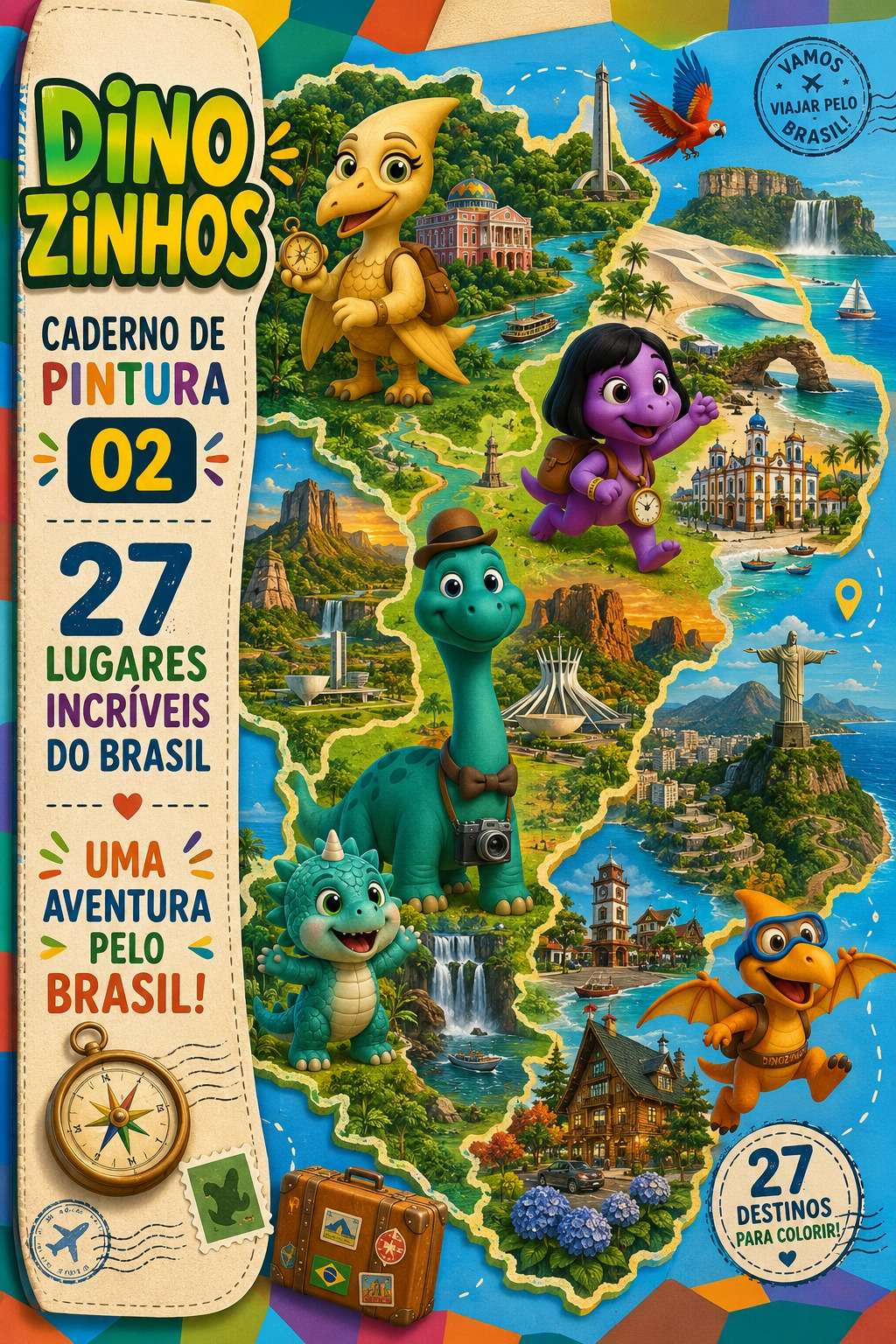 Livro para colorir - Aventuras pelo Brasil