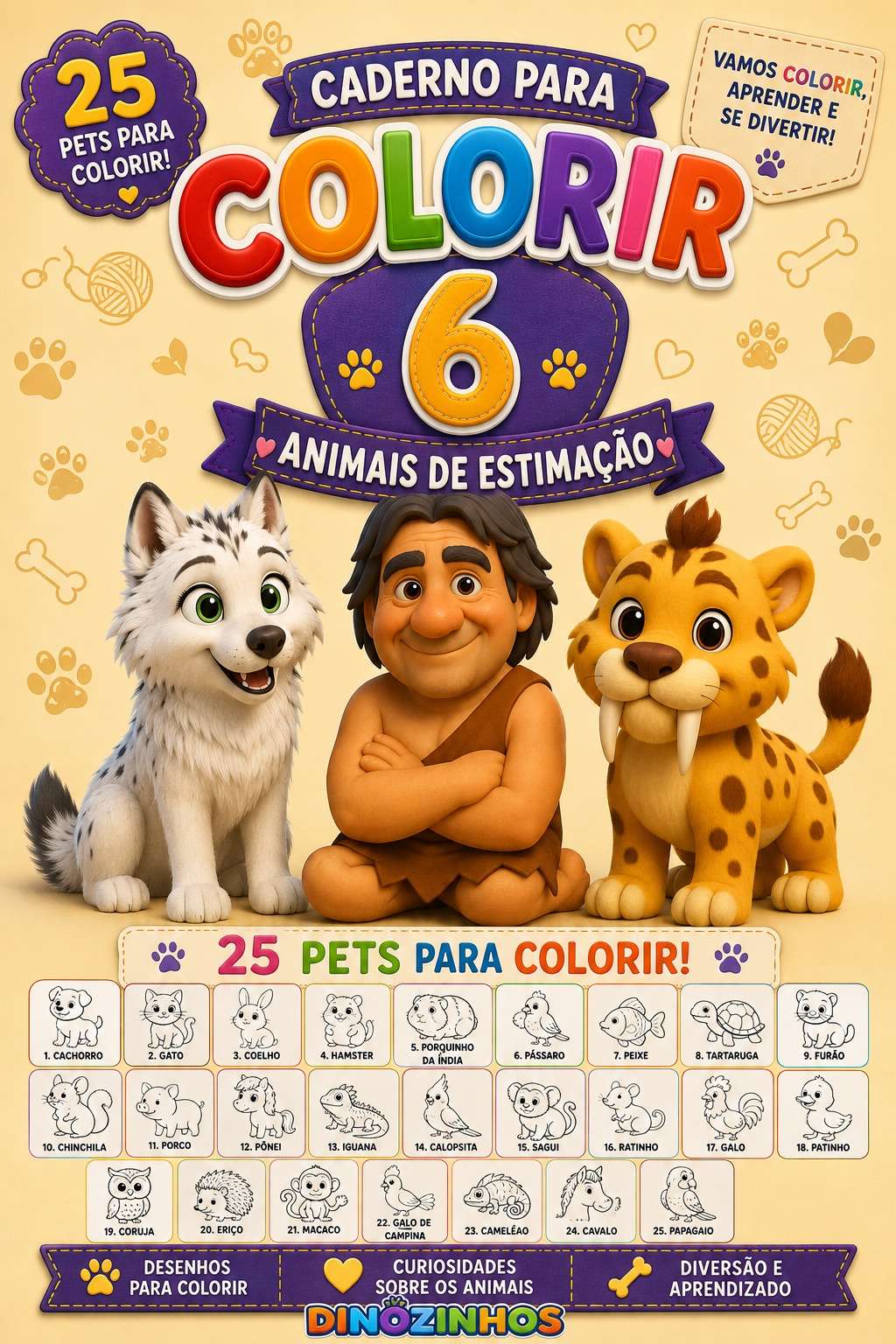 Livro para colorir - Animais de Estimação